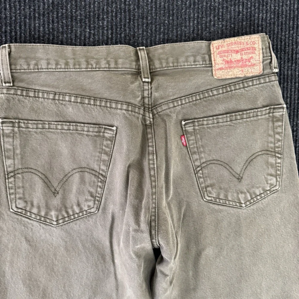 Levi's 550 Relaxed Fit Olive Green Denim Jeans Mens 34x29